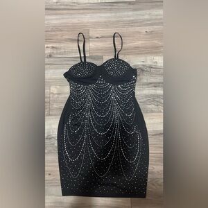 Elegant Black and Silver Women's Dress